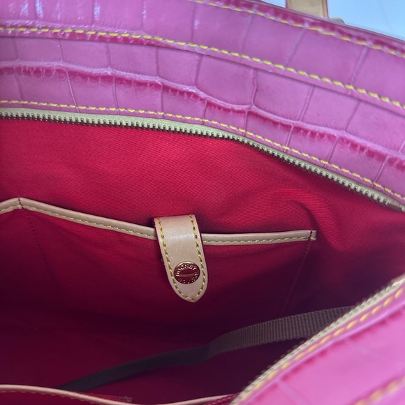 Dooney & Bourke Pink Croc-Embossed Tote Bag - Picture 10 of 12